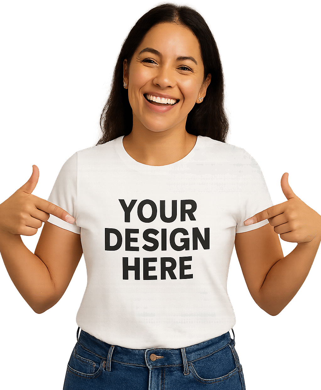 Latina woman in custom shirt
